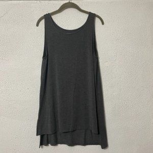 Eileen Fisher Bateau Neck Sleeveless Tunic in Viscose Stretch Jersey, Grey, S